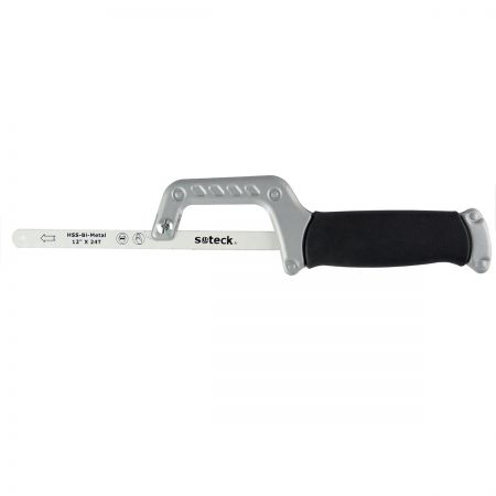 Arco de serra júnior de 12 polegadas (300mm) com cabo de aderência de borracha - Arco de serra mini com lâmina bimetálica HSS
